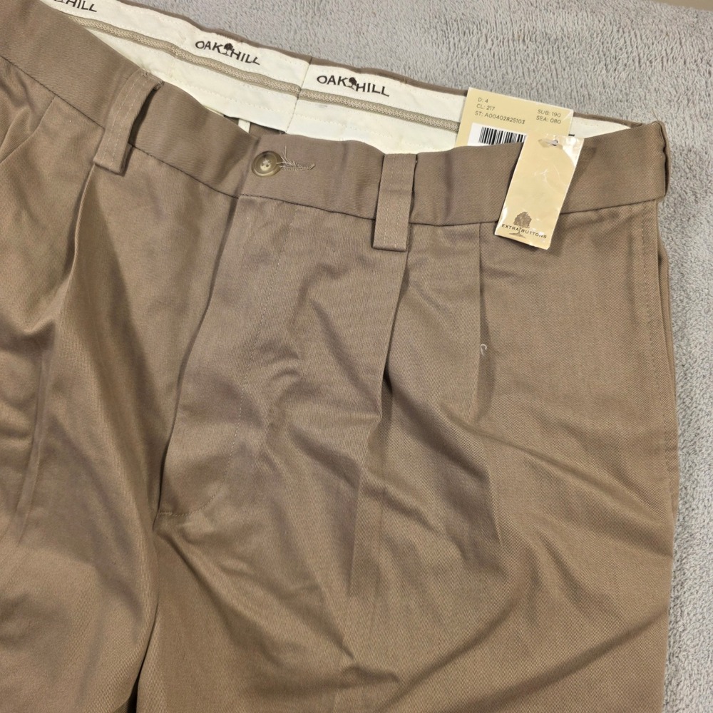 Oak Hill Pleated Chinos Mens 36x36 Brown Straight Dadcore Workwear  New nwt